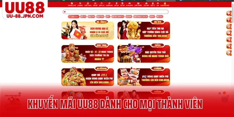 UU88 🎖️ Trang Chủ UU88.COM Giải Trí Vui Mùa World Cup 2026 ✔️ 22 Khuyến mãi UU88 dành cho mọi thành viên khi cá cược